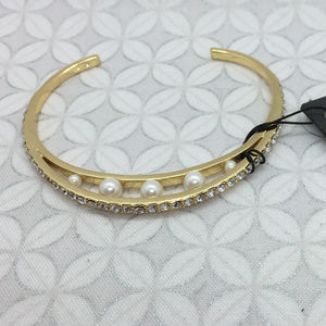 Vince camuto pearl cuff bracelet gold crrstal